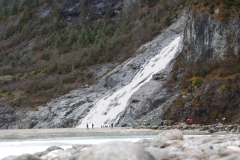 People at Mendenhall Waterfall - 1